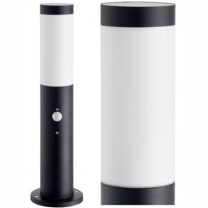 SPRINGI M round floor lamp, 45cm black + PIR